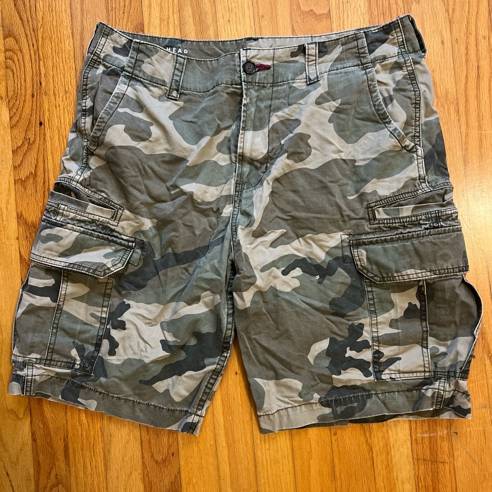 Bullhead Green and Gray Cargo Shorts Durable Cotton